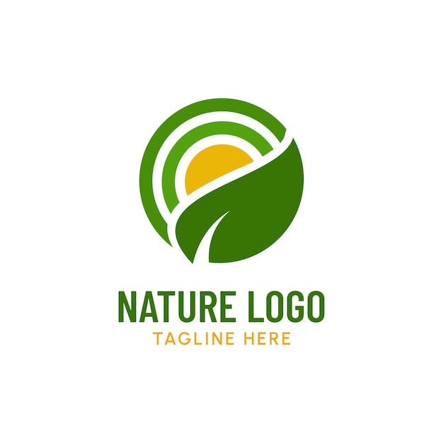 Green nature logo design template. Good for nature company logo