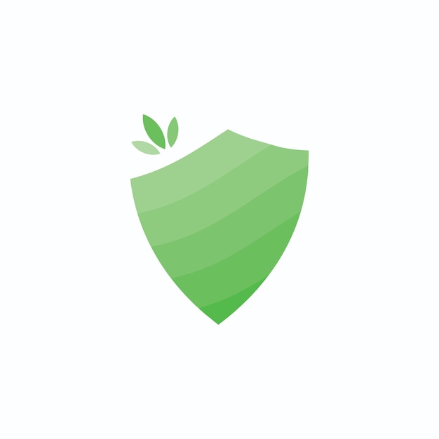 Logo vettoriale green nature plant shield