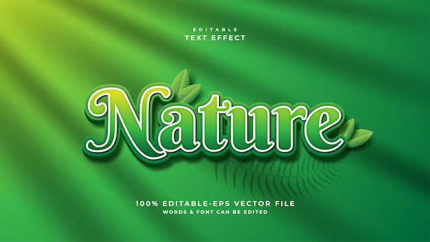 Vector green nature text effect