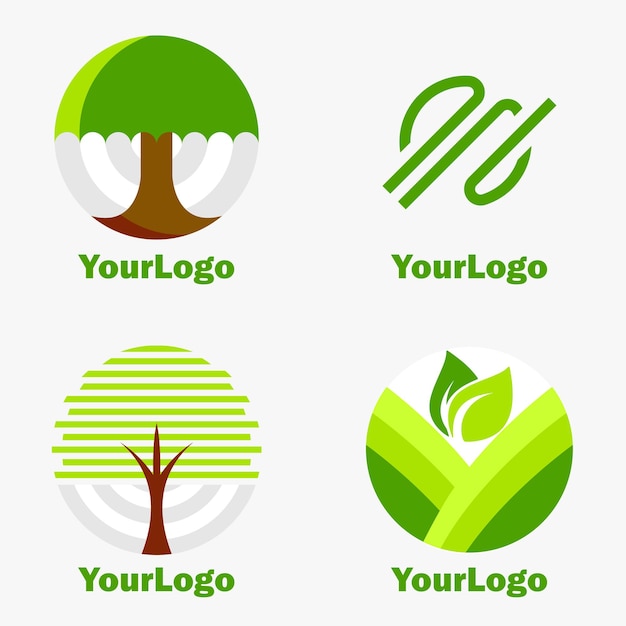 Дизайн логотипа темы зеленой природы можно использовать для цифровой печати и печати