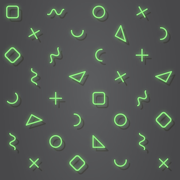 Green neon box vector editable and scalable