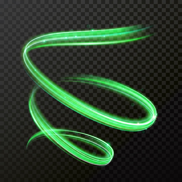 Green neon light  shiny spiral twirl