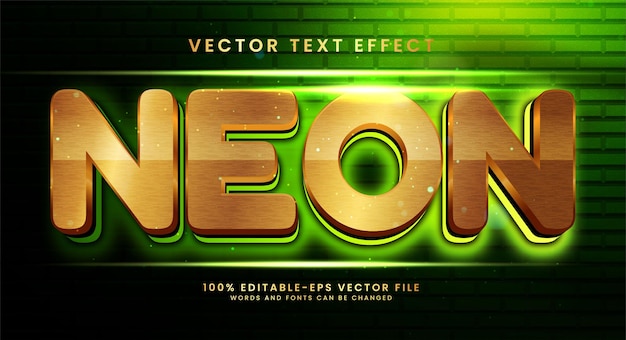 緑のネオンベクトル3Dテキスト効果輝くテーマに適した編集可能なテキストスタイル