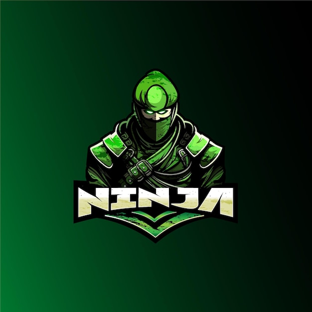 Vector a green ninja logo with the word ninja on it