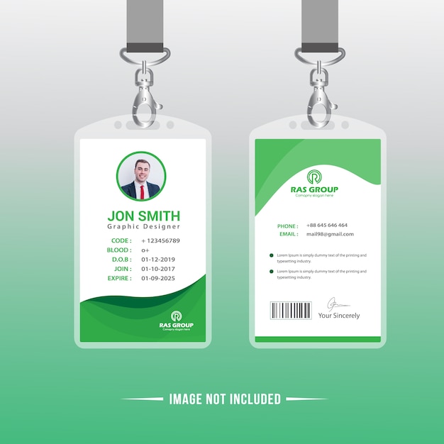 Green Office ID Card Template