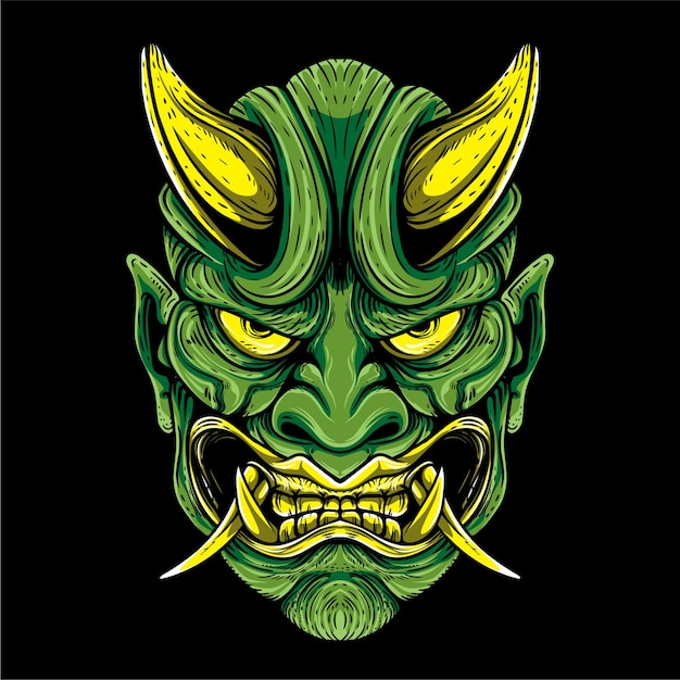 green oni mask japanese culture