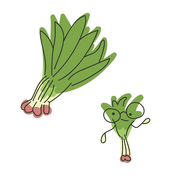 Green onion and character