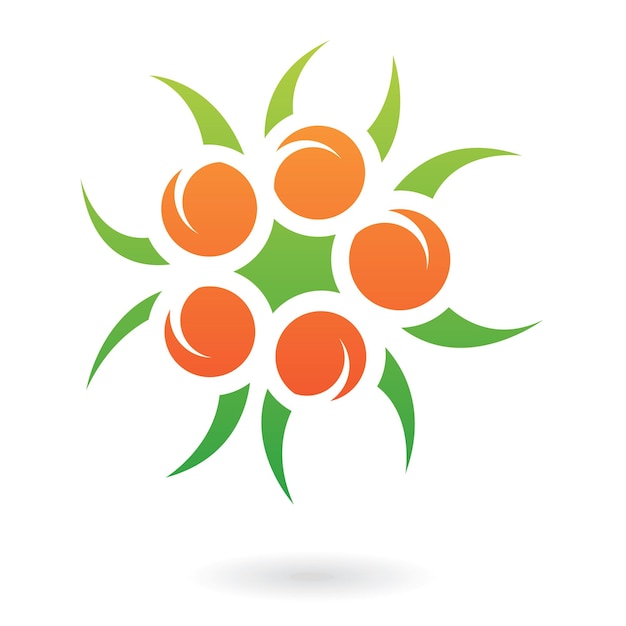 Green and Orange Plant Like Abstract Logo Icon