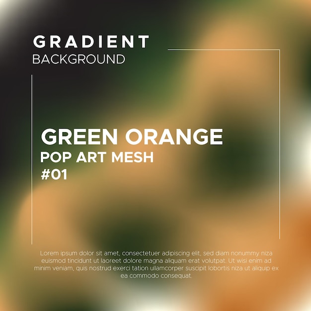 Green Orange Pop Art Gradient Mesh Background