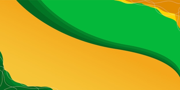 Green and Orange Wave Banner Background