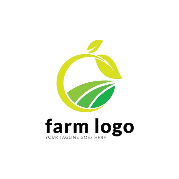 green organic Farming natural fresh product Logotype icon.