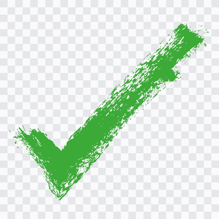 Vector green paint brush stroke check marks
