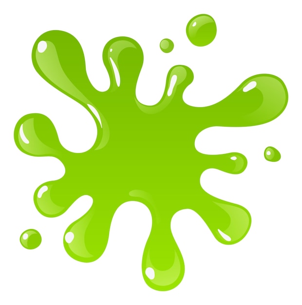 Vector green paint splash slime spot artistic drop