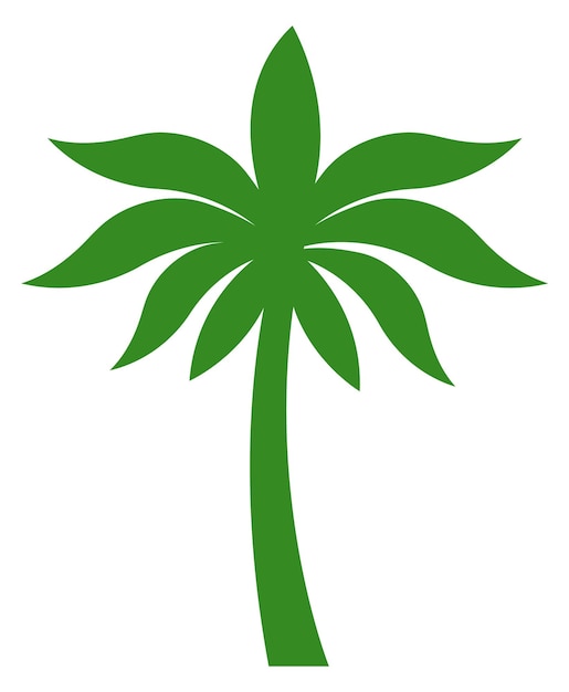 Green palm silhouette resort logo exotic tree