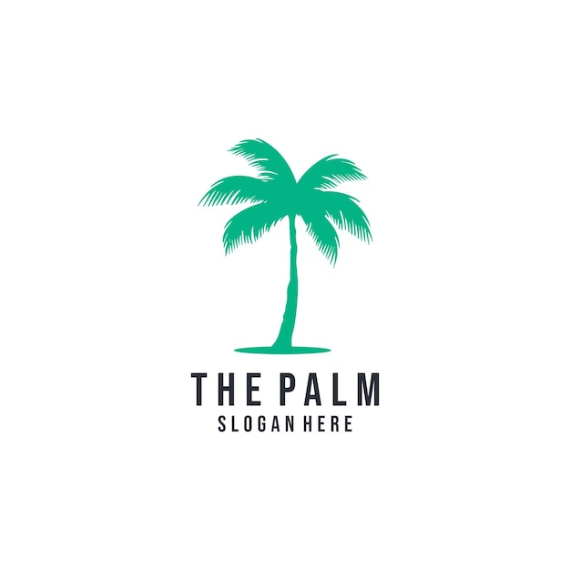 green palm tree logo design