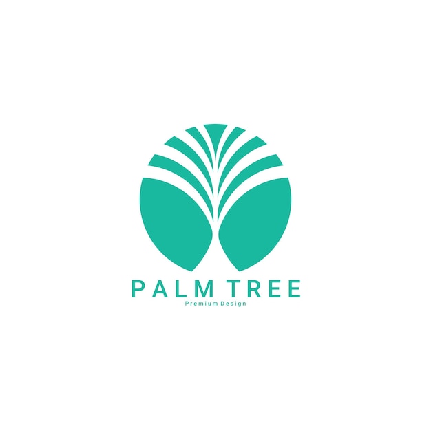 あなたのビジネスのための緑のヤシの木のロゴ 治療や美容のヤシの木のデザインのロゴ