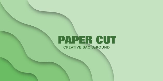 Green paper cut with a green background in the middle.