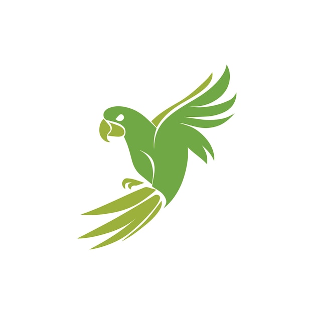 Green parrot logo with a green parrot