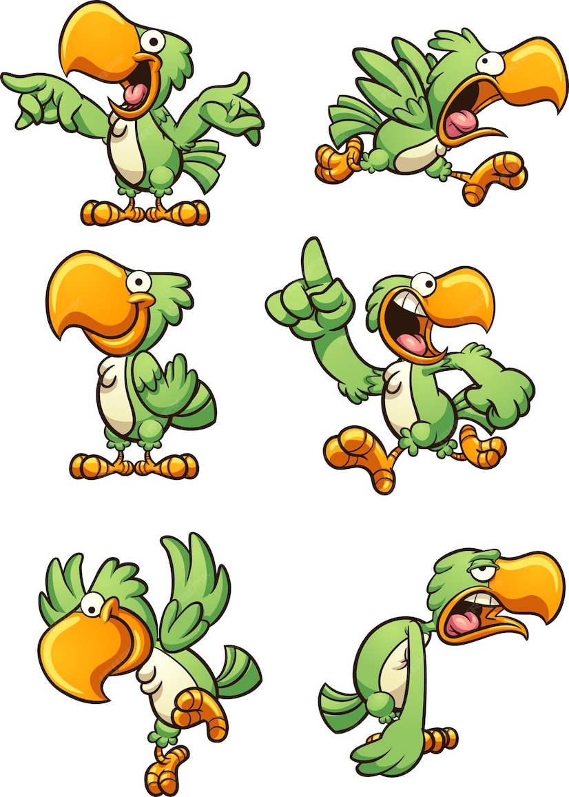 Premium Vector | Green parrot