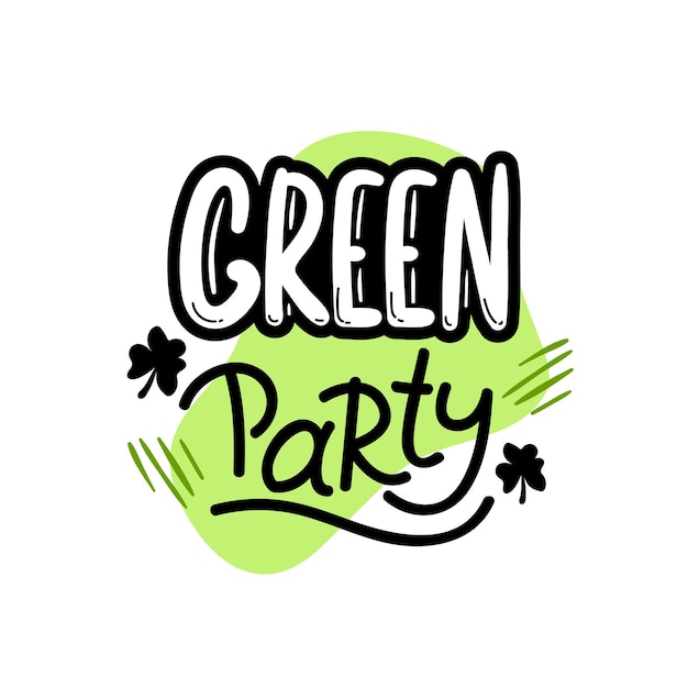 Green Party lettering text isolated on white