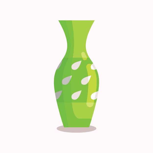 Vector green pattern shiny vase vector flat design