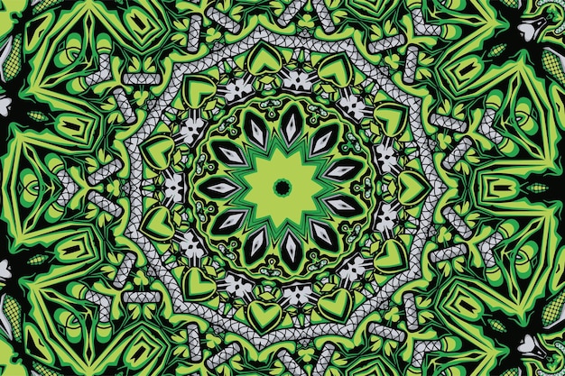 Green pattern vector seamless mandala art illustration