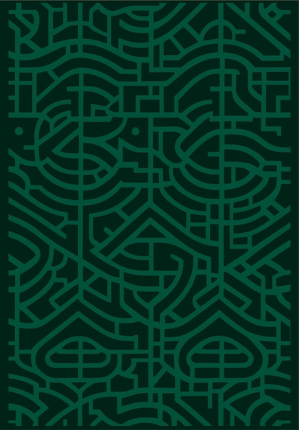 A green pattern with the letter s on it