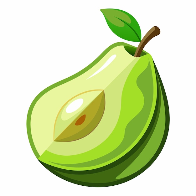 green pear wedge vector on an isolated white background