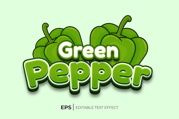 Green pepper-logo met een groene paprika aan de onderkant