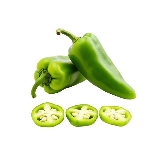 a green pepper with the number 3 on it
