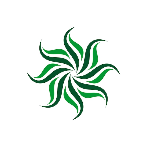 緑の花びらの花のロゴのテンプレート イラスト デザイン ベクトル EPS 10