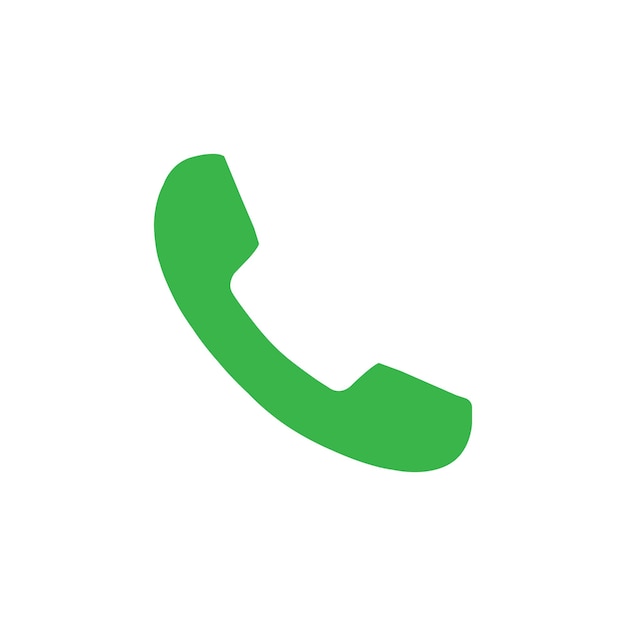 Vector green phone flat icon isolated on white background