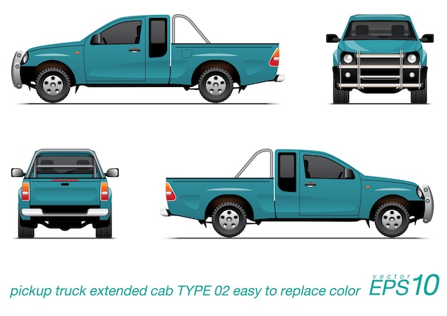 벡터 녹색 픽업 연장 캡