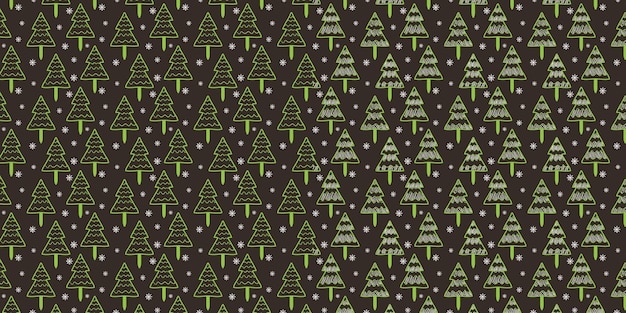 Vector green pine tree snowflake pattern for background wallpaper texture