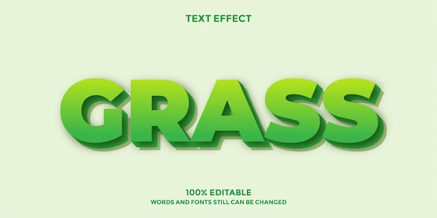 녹색 식물 3d 편집 가능한 텍스트 디자인 템플릿