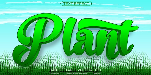 Green Plant Editable and Scalable Vector Text Effect