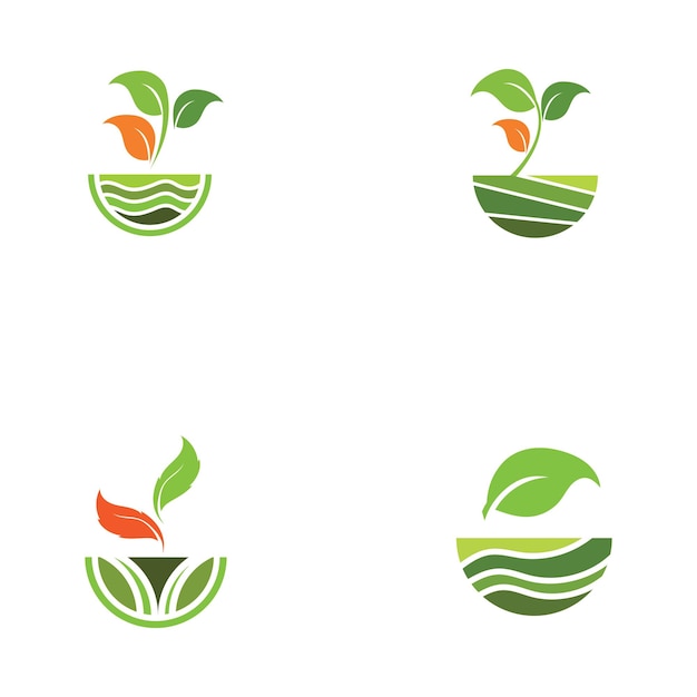 Green plant farm vector logo concept