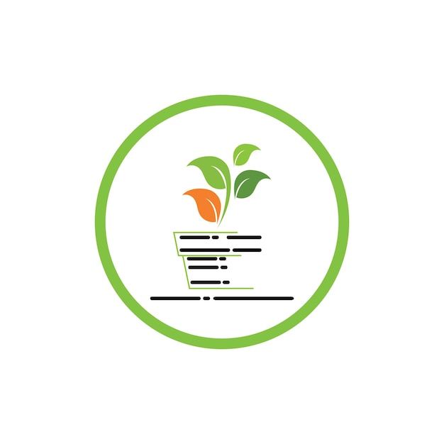 Green plant farm vector logo concept