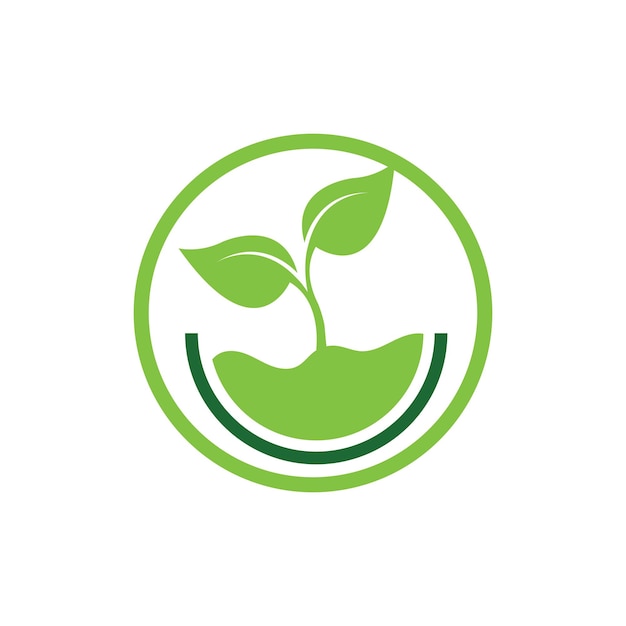 Green plant farm vector logo concept