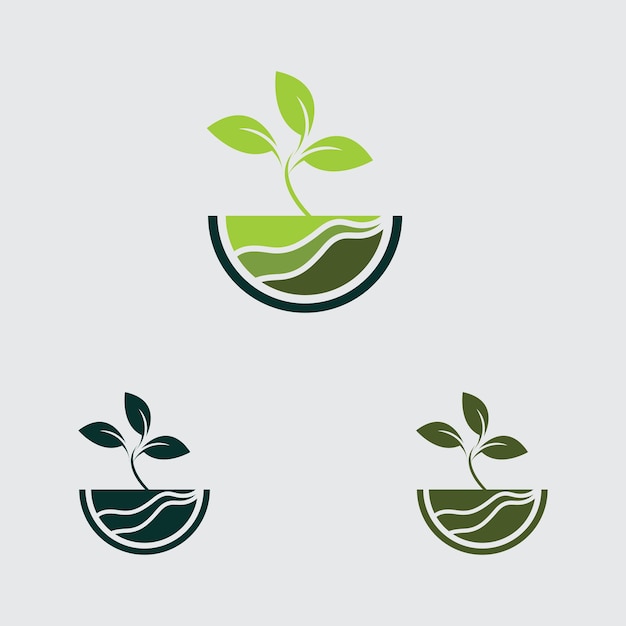 Концепция векторного логотипа фермы зеленых растений