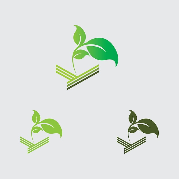 Green plant farm vector logo concept