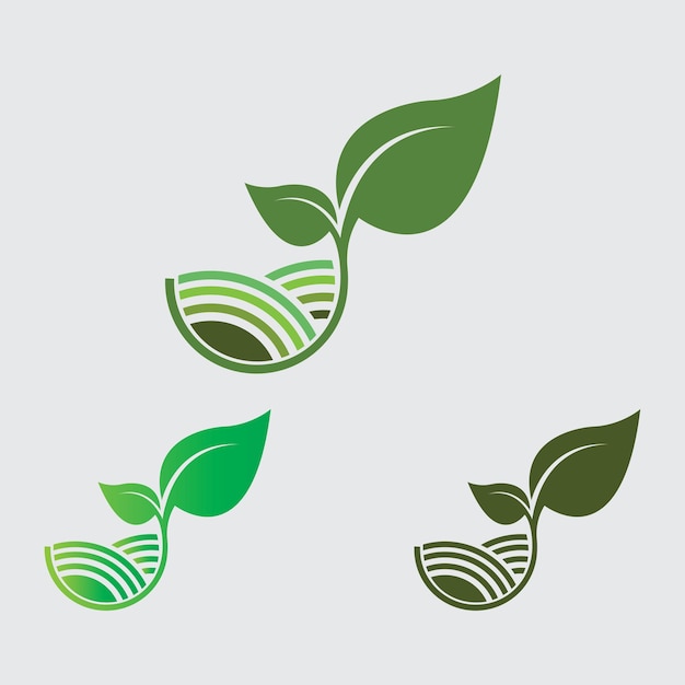 Green plant farm vector logo concept