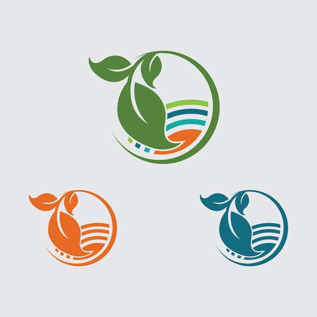 Green plant farm vector logo concept