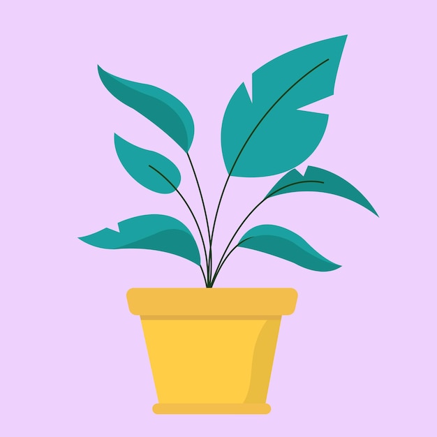 Vector green plant pot flat illustration vector