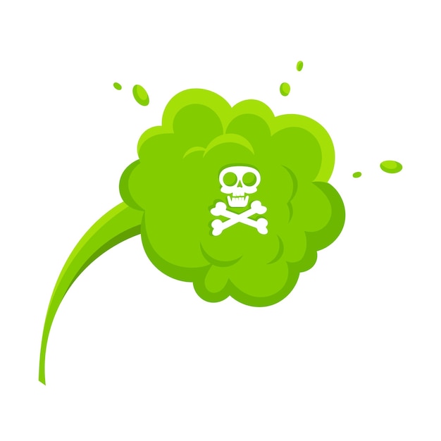 Vector a green plant with a skull on it