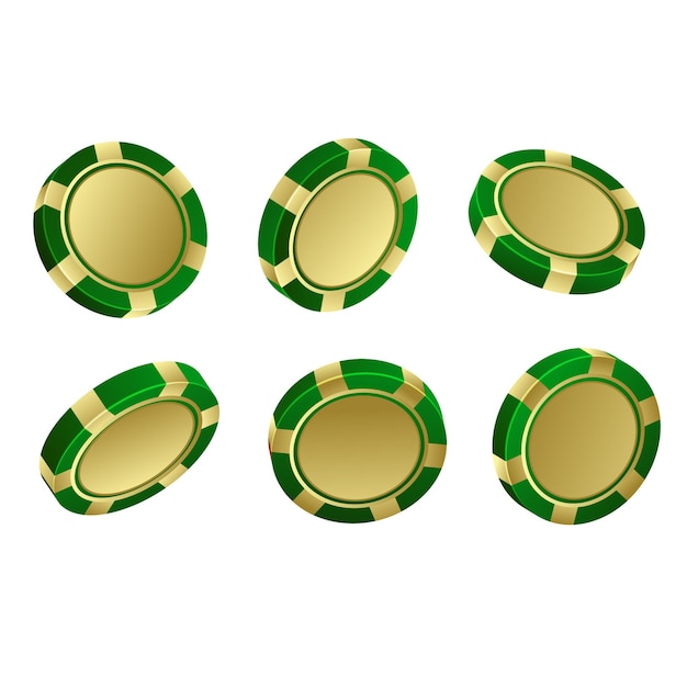 Vector green poker chips