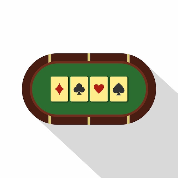 Green poker table icon flat illustration of poker table vector icon for web isolated on white background