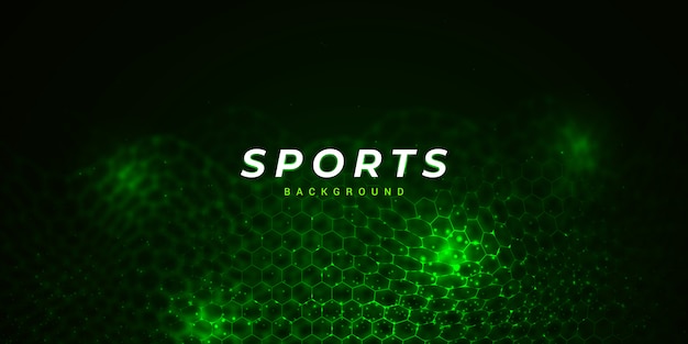 Green polygon sports background with light effect