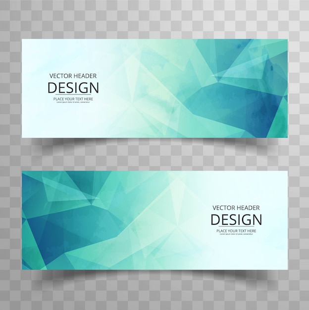 Green polygonal banner design