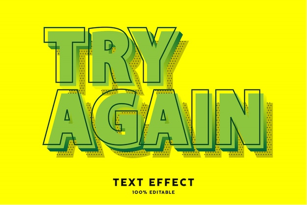 Green pop art text effect, editable text